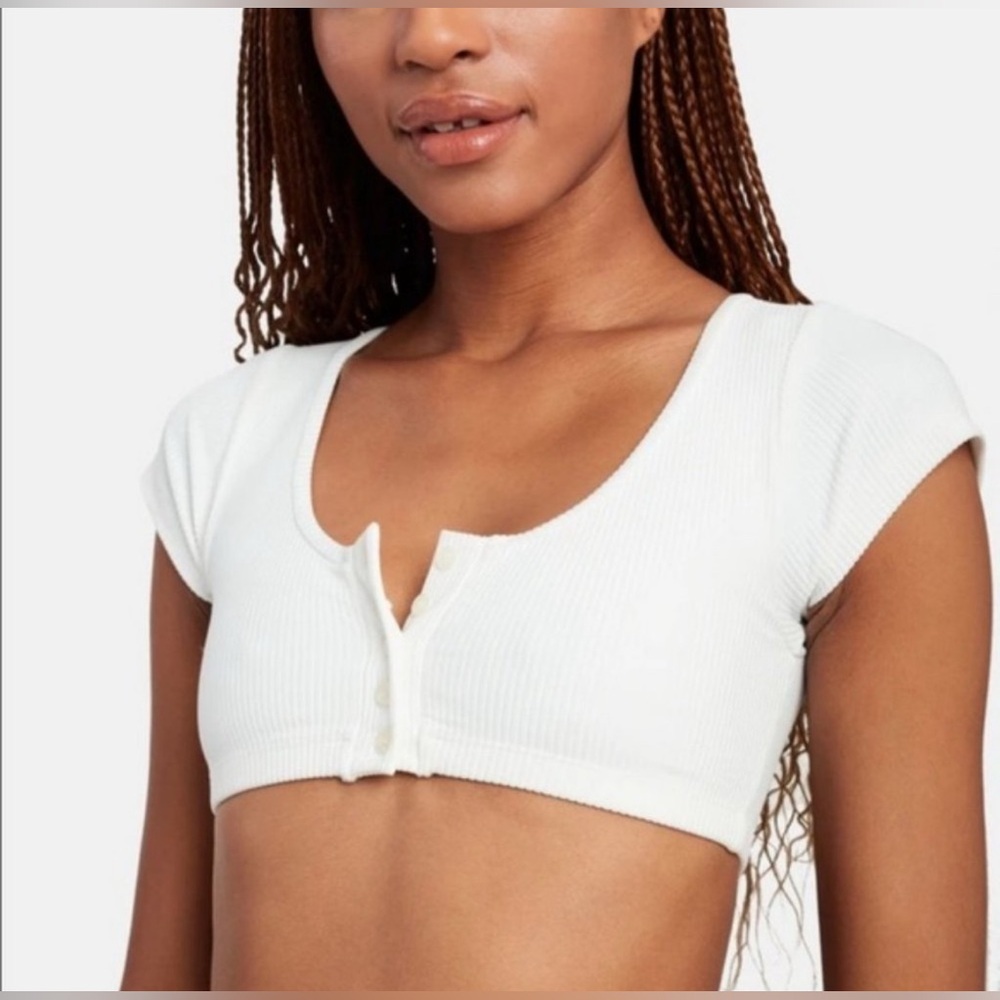 Frankie's Bikinis White Crop Top